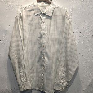 Banana Republic Mens button down dress shirt size XL white/green